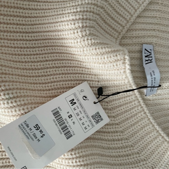 Zara boat neck cream sweater - Picture 5 of 5